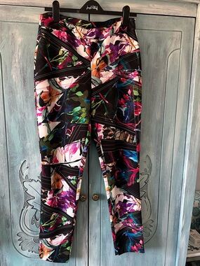 Joseph Ribkoff Multicolor Abstract Floral Pants, size 10, like new, $50